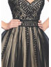 Black Tulle Lace Sweetheart Neckline Knee Length Prom Dress 